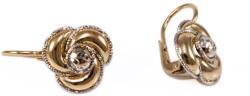 Ékszershop Bicolor vésett virág arany fülbevaló (1328663)
