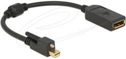 Delock Adapter mini DisplayPort 1.2-dugós csatlakozó csavarral > DisplayPort-csatlakozóhüvely 4K fekete (B01522LJRI)