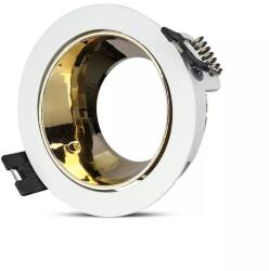 V-TAC GU10 LED spotlámpa keret, fehér+arany billenthető lámpatest - SKU 3154 (3154)