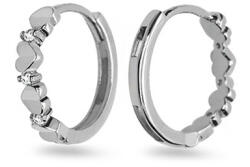 Heratis Forever Karika fülbevaló szívvel és cirkóniákkal fehéraranyból Jaylin, 9K IZ25333AHR