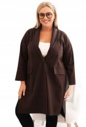 Kesi Barna Plus Size női kabát kapucnival és zsebekkel (5907302512833)