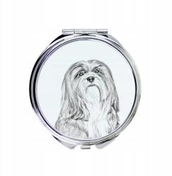 Lhasa Apso kompakt zsebtükör kutyával, fényképpel (5055882480773)