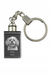 Art-Dog Lhasa Apso kristály kulcstartó kutya kulcstartó fényképpel megvilágított (5055882426771)