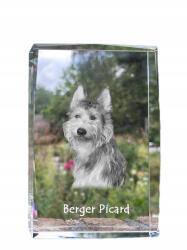 Art-Dog Pikárdiai juhászkutya fénykép kutya kristályban, ajándéktárgy, trófea, szobor (5055882466852)