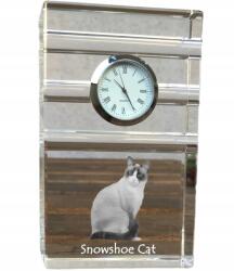 Art-Dog Snowshoe macska kristály asztali karóra az Ön fényképével, ajándéktárgy (5055882419407)