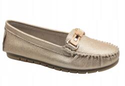 S. Barski Női Mokaszin Félcipő LR51-546 40 Arany Puha Bőr Jó Ár (LR51-546)