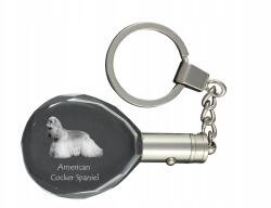Art-Dog Cocker spániel amerikai kristály kulcstartó kutya fotóval, kulcstartó (5055882429994)