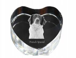 Art-Dog Francia spániel kristály szív, dísz, kutya fénykép ajándéktárgy (5055882446144)