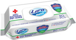 Lara Med antibakteriális nedves törlőkendő (kézre és arcra is) - 80db
