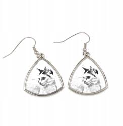 Art-Dog Japán macska bobtail háromszög alakú lógós fülbevaló fényképpel (5055882476776)