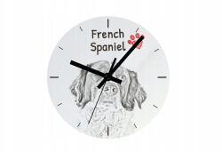  Spániel francia falióra kutyával lógó és álló, fényképes személyre szabás (5060381107151)