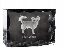 Art-Dog Chihuahua hosszú szőrű kutya kép díszes kristályban, ajándéktárgy, dekoráció (5055882448117)
