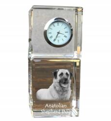 Art-Dog Anatóliai juhászkutya kristály asztali óra kutyával, saját fotóval (5055882417519)