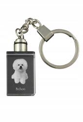 Art-Dog Bichon Frise kristály kulcstartó kutya kulcstartó fényképpel megvilágított (5055882426511)