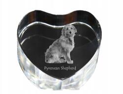 Art-Dog Pireneusi juhászkutya kristály szív, dísz, kutya fénykép ajándéktárgy (5055882445789)