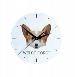 Art-Dog Pembroke Welsh Corgi üveg falióra lógó geometrikus kutyával (5056739225165)