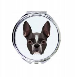  Boston terrier kompakt zsebtükör geometrikus kutyával (5056739225332)