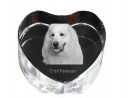 Art-Dog Pireneusi hegyi kutya kristály szív, dísz, kutya fénykép ajándéktárgy (5055882445727)