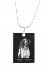 Art-Dog Olasz vizsla rövidszőrű ezüst nyaklánc kristály medállal, kutyával (5055882455061)