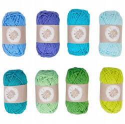 Alison & Mae Tengerész Stílusú Pamut Fonal Készlet 100% Pamut Fonalak Horgoláshoz 8 Db 586 (2542587)