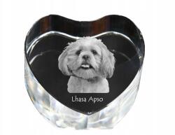 Art-Dog Lhasa Apso kristály szív, dísz, kutya fénykép ajándéktárgy (5055882444775)