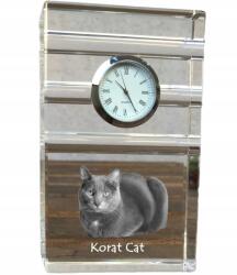 Art-Dog Macska Korat kristály asztali karóra saját fotóval, ajándéktárgy, jutalomfalat (5055882419339)