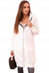 Kesi Női bélelt kapucnis pulóver ekrü cipzárral (5907302900661)