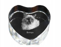 Art-Dog Burmai macska kristály szív, dísz, ajándéktárgy macska fotóval (5055882446526)