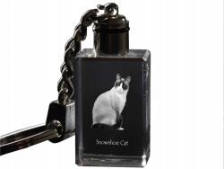 Art-Dog Snowshoe macska kristály kulcstartó macska kulcstartó világító fotóval (5055882428850)