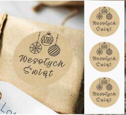 Avery Karácsonyi matricák Boldog Karácsonyt Öko Kraft gömbök 50 db w2 (EPL-131.FI30.WS2.40.50)