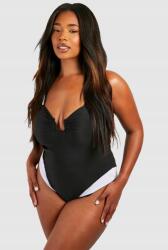 Boohoo WC25314 Boohoo Kontrasztos Vállpántos Fürdőruha (38) 46