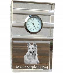 Art-Dog Baszk juhászkutya kristály asztali karóra kutyával, saját fotóval (5060381107724)