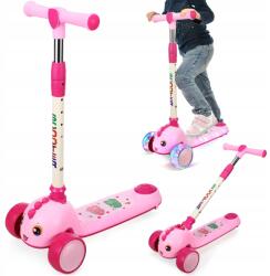  Összecsukható roller gyerekeknek, világító kerekekkel, háromkerekű roller, rózsaszín (Supvox)