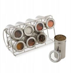 Relaxdays Fűszertartó állvány 8 db befőttes üveg rendszerező (10024726)