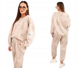 Kesi Női oversize melegítő szett viszkózból és mosási hatással sötét bézs (5907302146687)