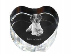 Art-Dog Brittany spániel kristály szív, dísz, kutya fénykép ajándéktárgy (5055882446434)