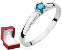 ZŁOCISTO Topáz Gyűrű Fehér Arany Gravírozás Ajándék (biżuteria na urodziny imieniny rocznicę)