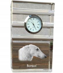 Art-Dog Orosz agár borzoj kristály asztali karóra kutyával az Ön fényképével (5060383201963)