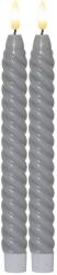 Star Trading Dekorgyertyák szürke Led viaszgyertya 25 cm 2 db-os szett időzítővel (064-36)