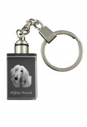 Art-Dog Afgán agár kristály kulcstartó kutya kulcstartó világító képpel (5055882426962)