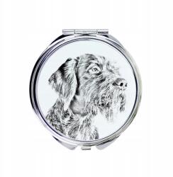 Német vizsla durva szőrű kompakt zsebtükör kutyával (5055882481213)