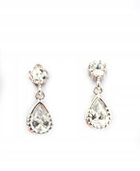 Elegáns ezüst fülbevaló cirkóniákkal F017