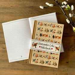 ALEX CLARK ART Füzet Alex Clark, vonalas, 21, 5x15cm, kemény fedeles, 126 oldal, Cicás (SHB02)