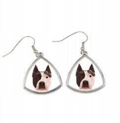 Art-Dog Amstaf Amstaff háromszög alakú lógós fülbevaló geometrikus kutyával (5056739218242)