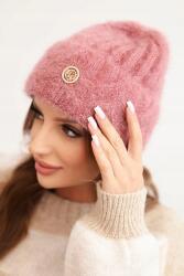 Kesi Női bordázott viszkóz bolyhos sapka dekoratív fém gombbal c (5907302147554)