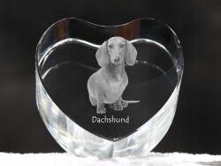 Art-Dog Rövidszőrű tacskó kristály szív, dísz, kutya fénykép ajándéktárgy (5055882444645)