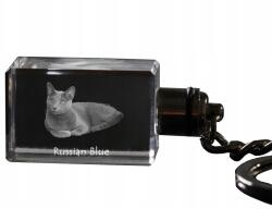 Art-Dog Orosz macska kék kristály kulcstartó macska kulcstartó fényképpel (5055882428683)