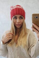 Kesi Milano polár sapka K203 ecru melange+piros
