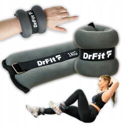 DrFit Súlyzók Bokára és Csuklóra Edzéshez Futáshoz Szett 2x1kg Szürke DrFit (CIĘŻARKI NA KOSTKI NADGARSTKI 2X1KG SZARE)