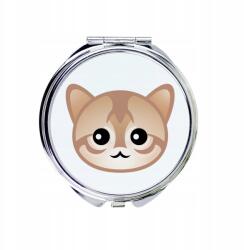 Szingapúri macska kompakt zsebtükör macskával, aranyos grafikával (5056739255018)